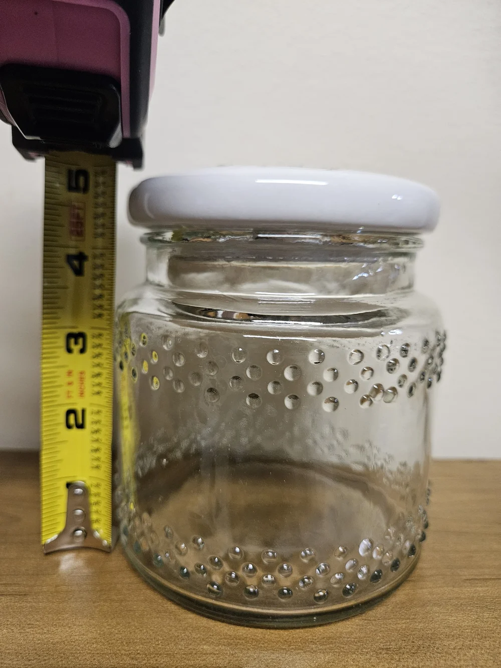 Vintage Hobnail Strawberry Glass Storage Jar